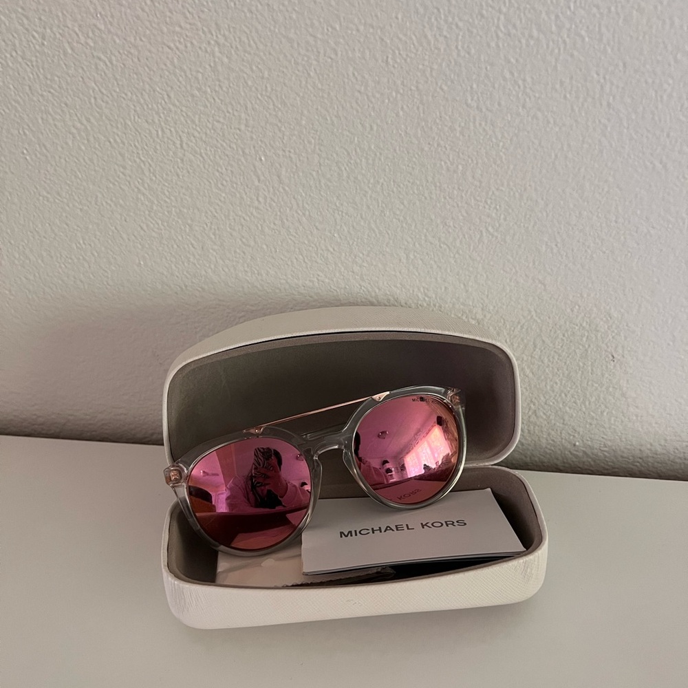 Michael Kors Pink Metallic Frame Sunglasses